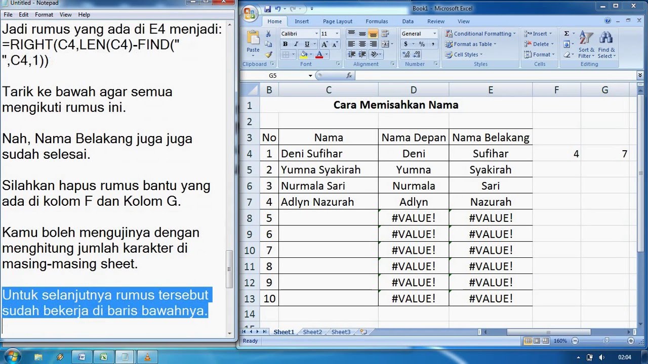 Cara Memisahkan Teks Dan Angka Di Excel Microsoft Excel Indonesia