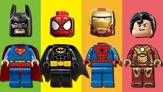 Wrong Heads Lego Superheroes Superman Ironman Batman Spiderman Finger Family Song Nursery Rhymes