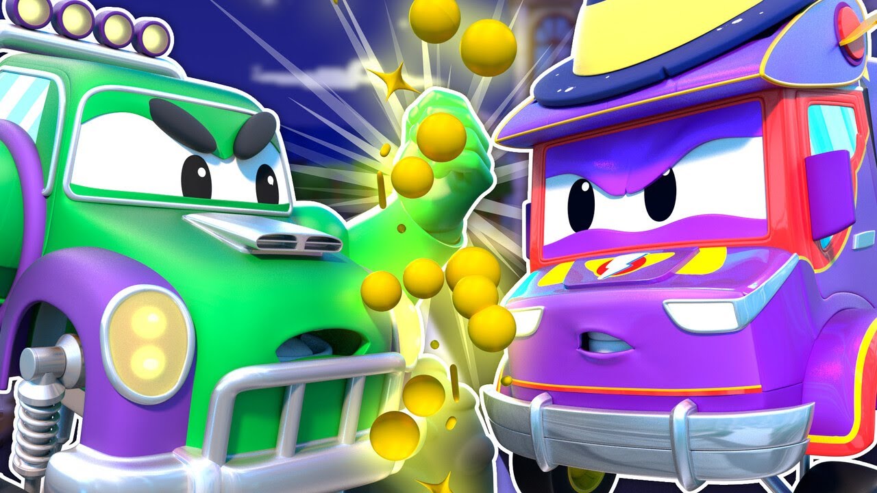 Truk super penyihir vs. Truk Monster HULK | Pertunjukan pahlawan super