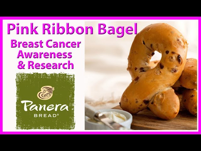 Panera Bread Pink Ribbon Bagel