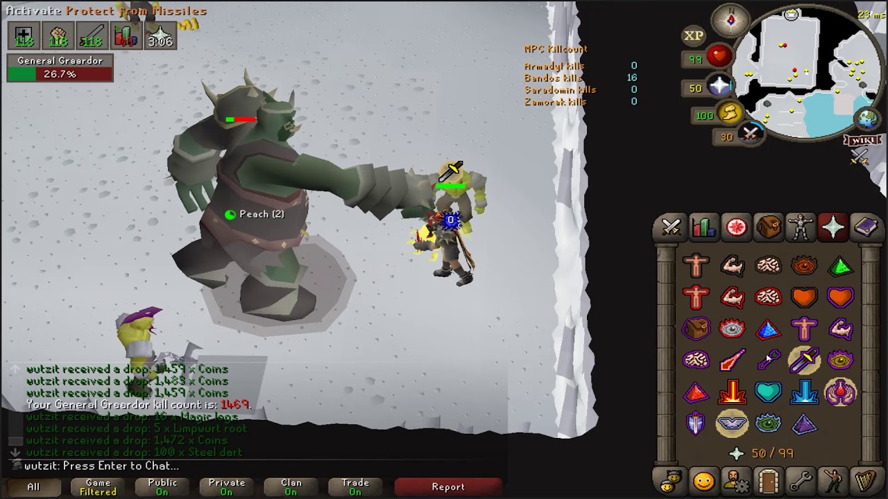 34 kill Bandos solo with hilt drop - OSRS