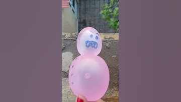 will the water balloon explode if it rolls down from the tall building #balloon #asmr