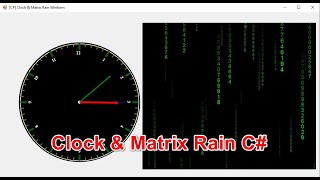 [C#] Source code Clock and Matrix Rain in Winform Control screenshot 3
