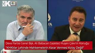 Ali̇ Babacan Ruşen Çakira Konuştu.khklilar Lehi̇ne Mahkemeleri̇n Karar Vermesi̇ Çok Zor