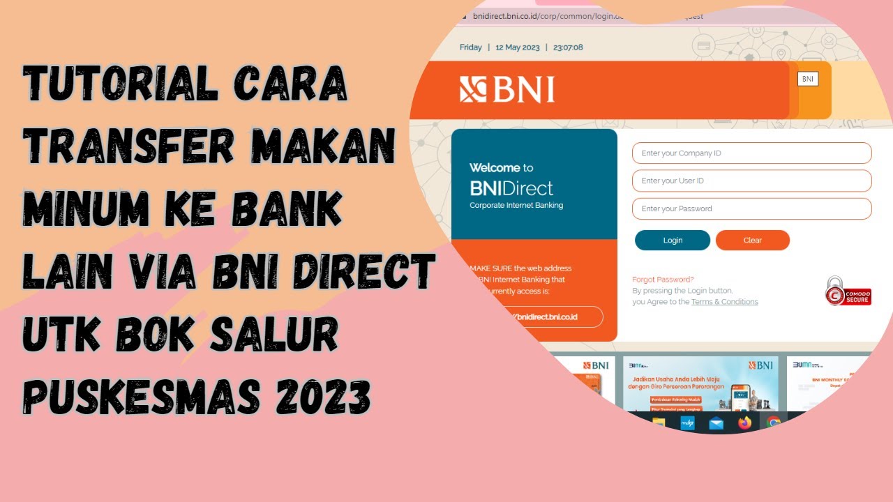 Tutorial cara transfer makan minum ke bank lain via bni direct untuk