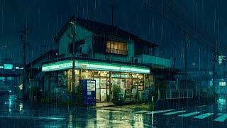 Midnight Rain Lofiโ๏ธ A Quiet Stop at a Lonely Japanese Convenience Store๏ฝSleep & Relax Music