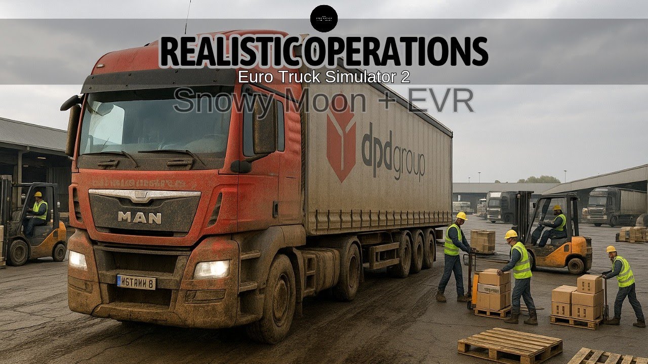 Realistic Operations [Snowy Moon]+EVR® of Ets 2-MAN TGX [18.540]. [Scenic Roads/1.53+1.54]