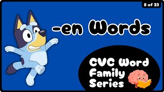 Bluey CVC 🐾 Learn “-en” Words | Brain Break for Kids! Movement Phonics Game &amp; Classroom Brain Break