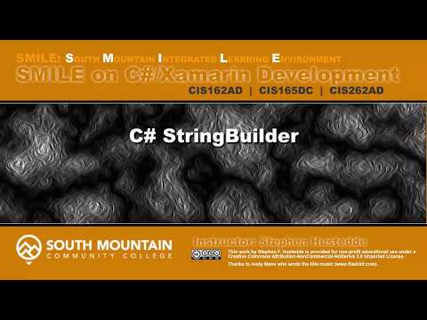 C#/Xamarin Cohort 02U - StringBuilder