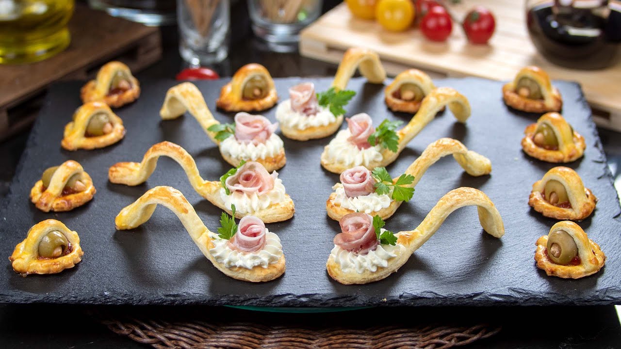 Ложки из слоёного теста - 2 способа приготовления особенных закусок