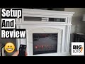 62 Inch Grand White Tile Surround Fireplace - Assembly and Review! Biglots