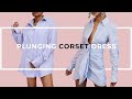 DIY Plunging Corset Top Upcycle from Men's Dress Shirt!