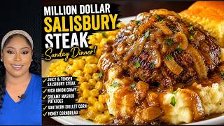 The Ultimate Sunday Comfort Meal: Salisbury Steak with Rich Brown Gravy & Sides