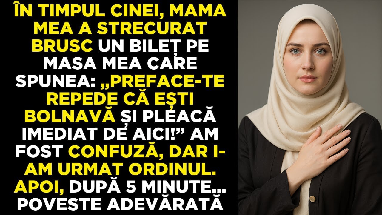 „GRĂBEȘTE-TE, PREFĂ-TE BOLNAV ȘI PLEACĂ!” mi-a scris mama la cină – ce s-a întâmplat după 5 minute.