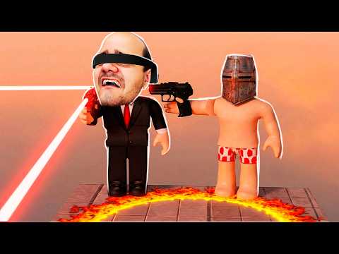 Ninguém Se Enxerga Até A Hora Do Tiro! Quem Tem Mais Sorte Na Mira? (Tiro às Cegas no Roblox)