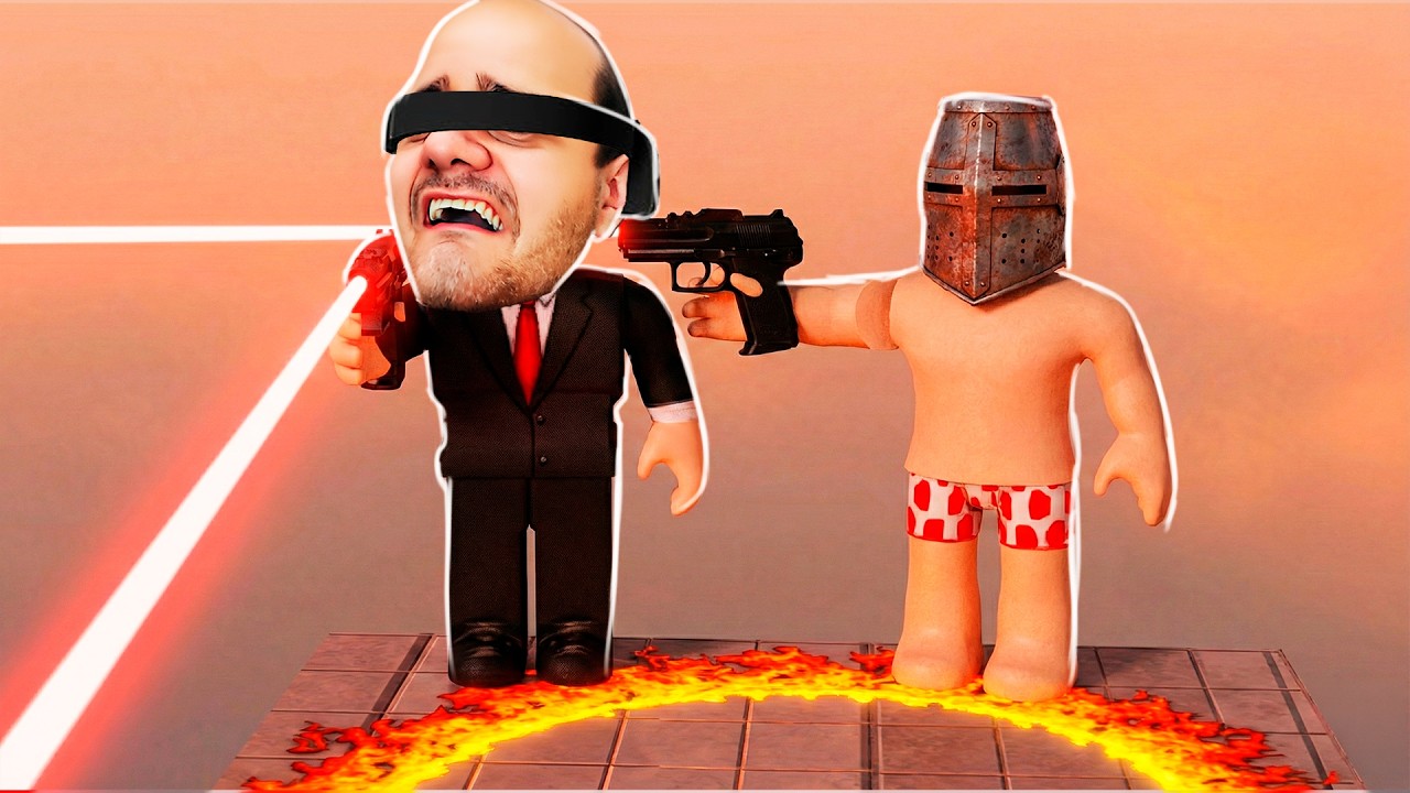 Ninguém Se Enxerga Até A Hora Do Tiro! Quem Tem Mais Sorte Na Mira? (Tiro às Cegas no Roblox)