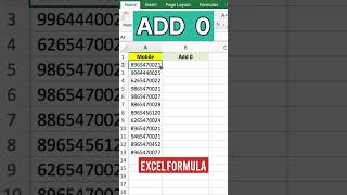 Add &quot;0&quot; Before Mobile Number in Excel | Job Interview #shorts #exceltips #excelformula