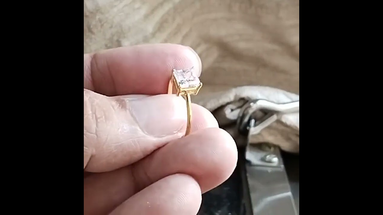 Princess Lab Diamond Engagement Ring, Princess Diamond Ring, diamond Wedding Ring,  UncommonJewelsIN