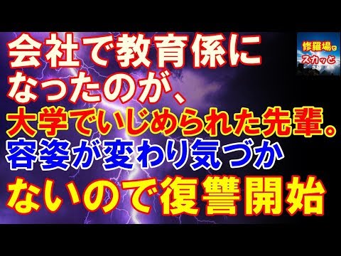 スカッと  修羅場 会社で教育係になったのが、大学でいじめられた先輩。容姿が変わり気づかないので復讐開始