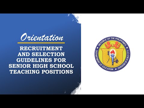 Recruitment and Selection Guidelines for Senior High School Teaching Positions