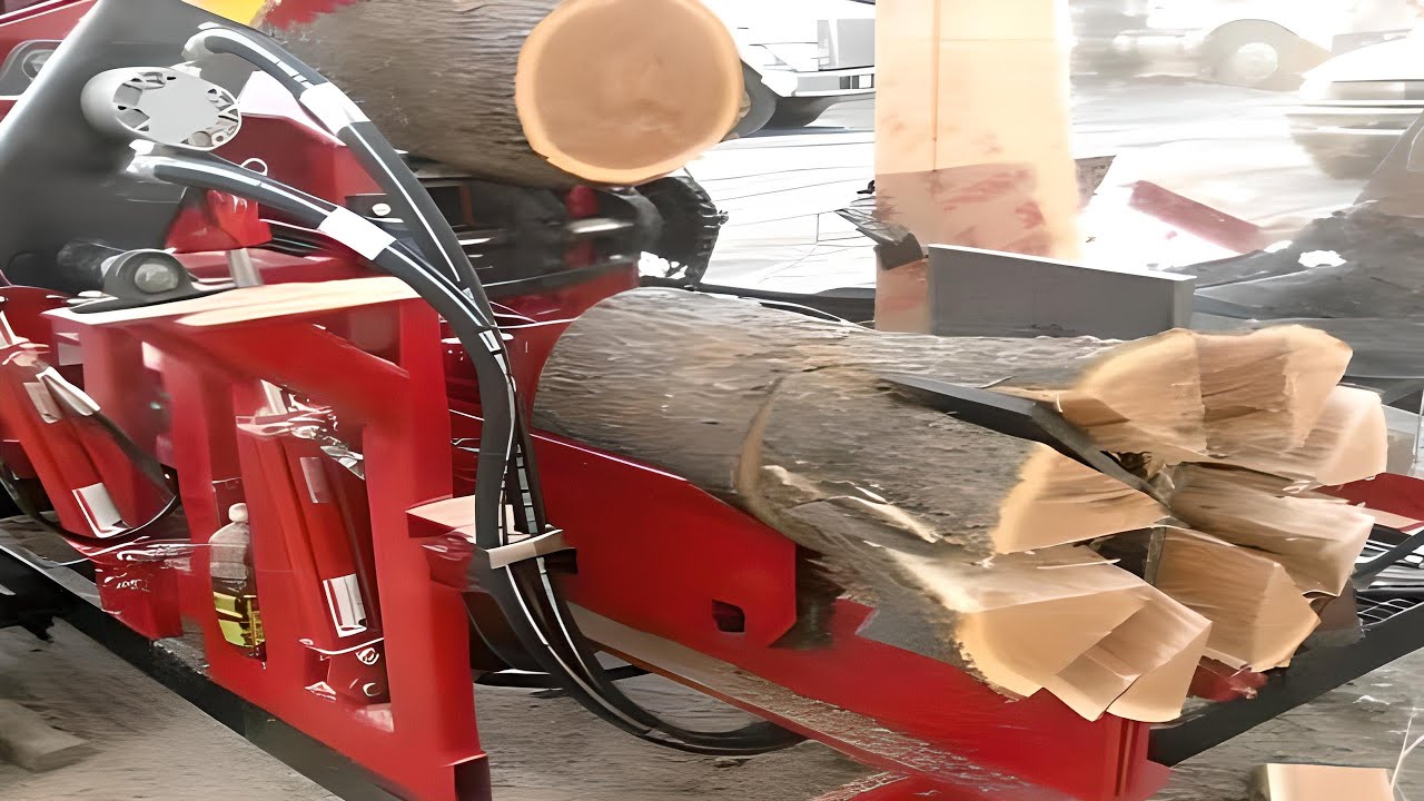 🔥Wood splitting machine Wood Chipper Machine Machines Firewood - YouTube