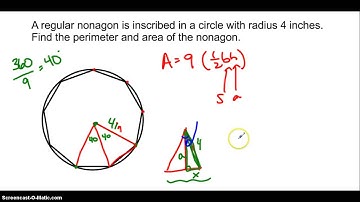 Find area of regular polygon given radius