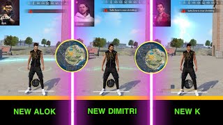 NEW ALOK VS NEW DIMITRI VS NEW K ZONE TEST FREE FIRE // GARENA FREE FIRE