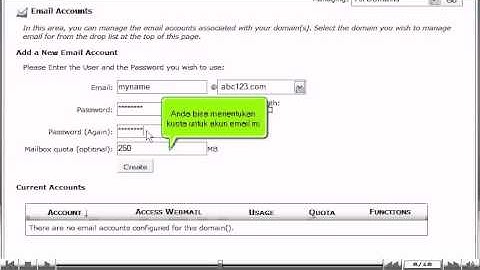 Cara membuat akun POP email dalam cPanel