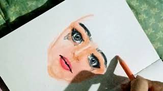 How i draw a face just with pencil colours