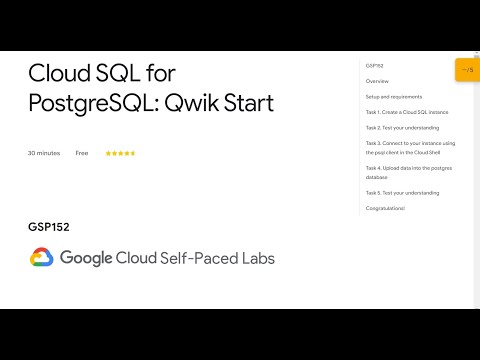 Cloud SQL for PostgreSQL: Qwik Start Qwiklab