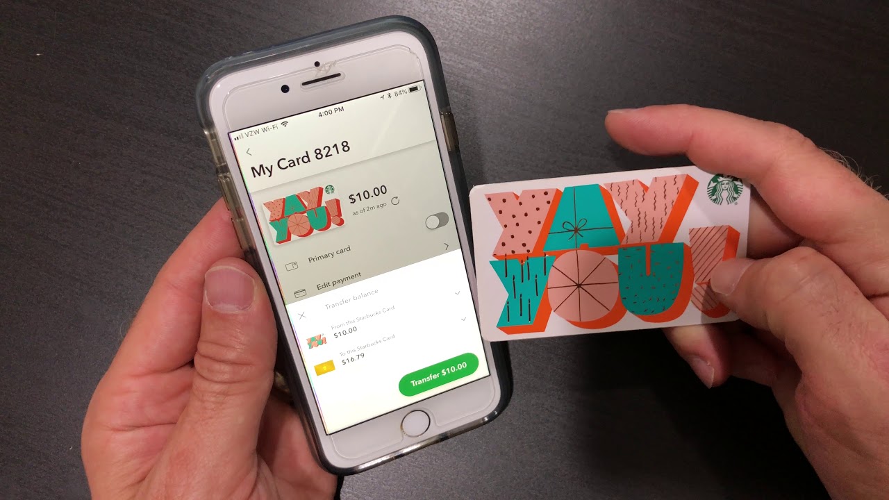 How to transfer and combine Starbucks gift cards on the