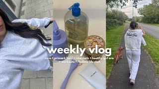 WEEKLY VLOG: zara + primark haul + new nails + healthy girl era + workouts + realistic life chat !