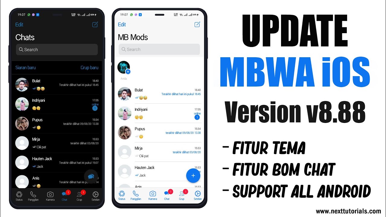 MB WhatsApp iOS v9.25 Update Tampilan iPhone + Fitur Tema 2022 YouTube