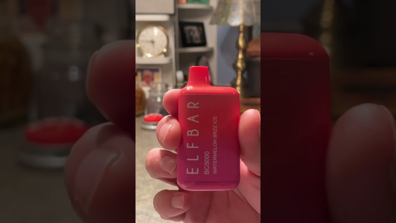 ELFBAR BC5000 RECHARGEABLE DISPOSABLE POD STRAWBERRY ICE 5000 PUFF ￼