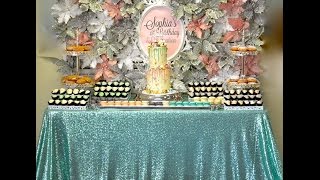 Mint, Peach &amp; Silver 1st Birthday Party