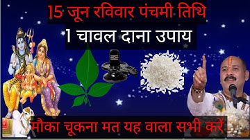 15 जून रविवार पंचमी तिथि को एक चावल दाने वाला उपाय जरूर करें #pradeep mishra ji#ravivar #upay