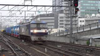 【HD】EF210-166 レールを運ぶ貨物列車(950レ)日鐵運輸チキ 名古屋駅