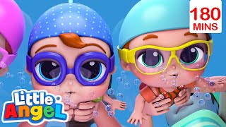 Baby Shark Swim! 🦈 Karaoke! 🏊‍♂️| Best Of Little Angel! | Sing Along With Me! | Kids Songs