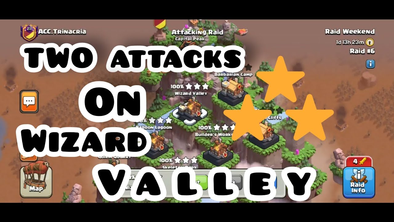 capital hall 9 using hogglider and graveyard spell strategy on wizard valley - only TWO attacks