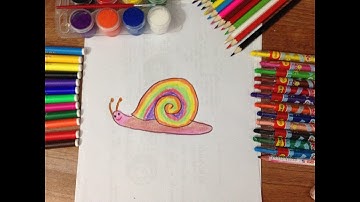 vẽ con ốc sên - dạy bé vẽ tranh,  tô màu ốc sên