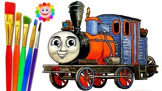 How to DRAW Train Thomas and Friends TRAINS Video for KIDS Coloring Pages DASH