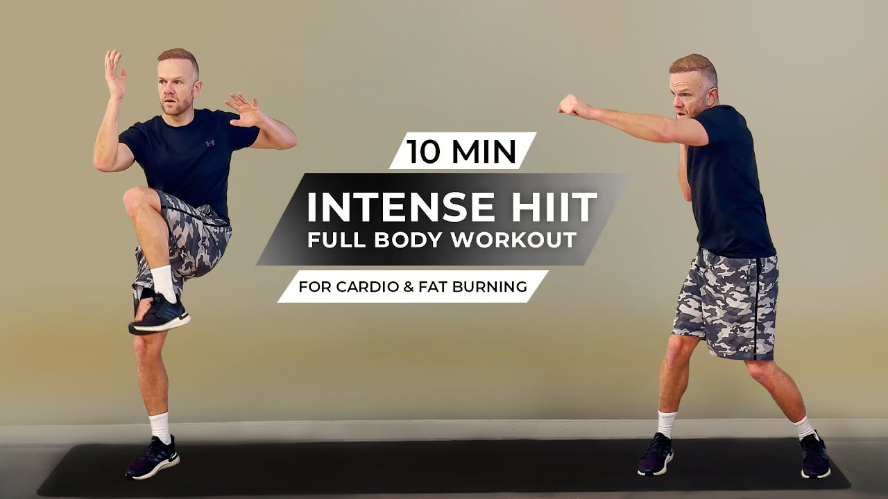 10 Minute Intense HIIT Full Body Workout for Cardio and Fat Burning ...