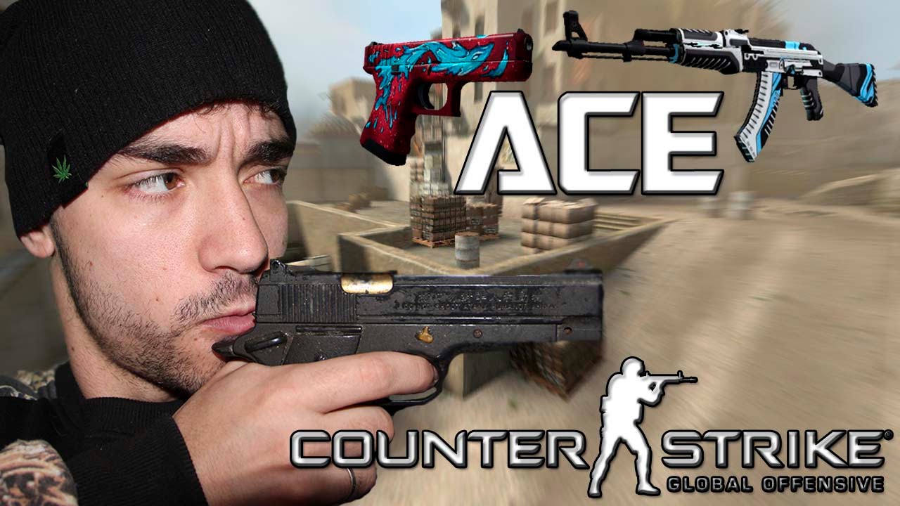 CS:GO - ACE - DUST 2 - AK47 VULCAN + GLOCK WATER ELEMENTAL ! :D - YouTube