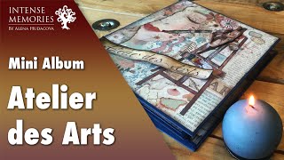 Atelier des Arts | Scrapbook mini album walkthrough | Papers by Stamperia | #307