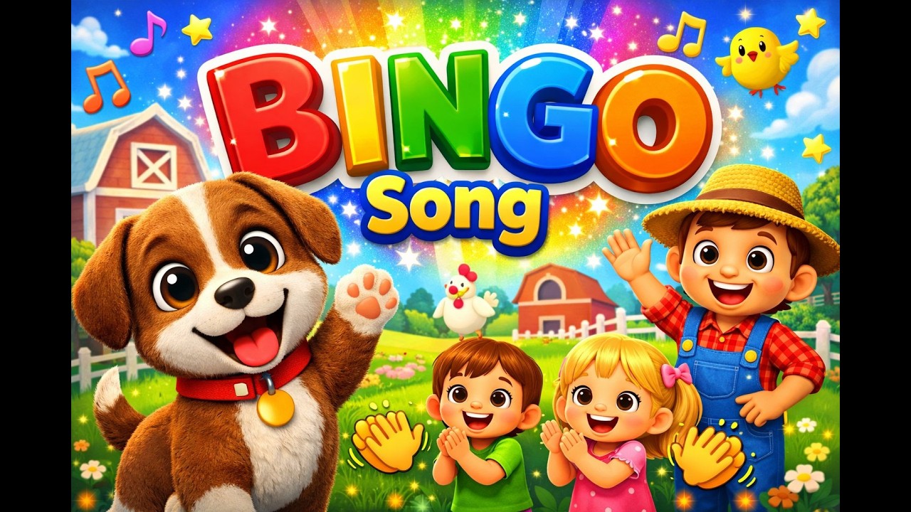 Bingo Song for Kids 🐶 | B-I-N-G-O Clap Version | Fun Farm Nursery Rhyme ...