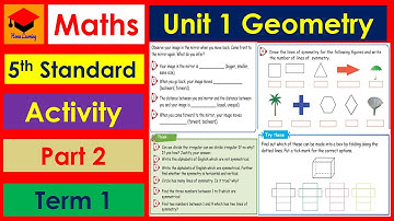Geometry- Part 2- 5th Std- Maths- Unit- 1- Pages 9 to 16- Activity- Term 1.