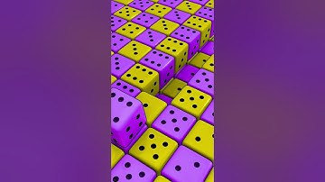 🎲 Rolling Dice Loop – Oddly Satisfying 3D Animation 🟡🟣✨