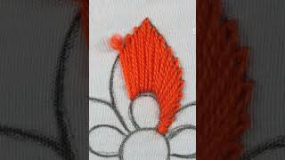 basic embroidery tutorial !!! hand embroidery colorful flower embroidery lazy daisy stitch #shorts