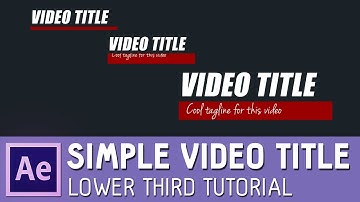 Simple After Effects Video Title Tutorial | Simple Lower Third