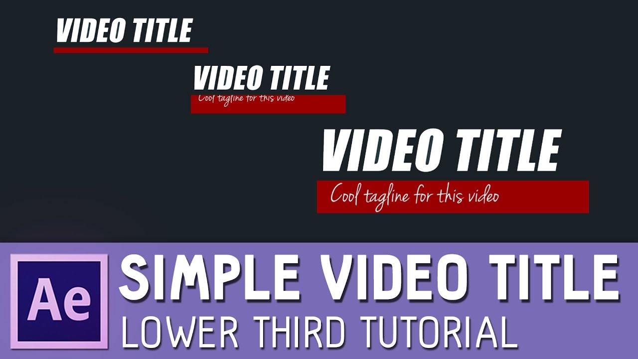 Simple After Effects Video Title Tutorial | Simple Lower Third - YouTube